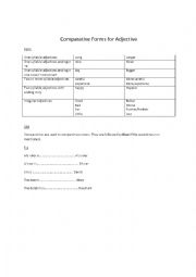 English Worksheet: Comparative form