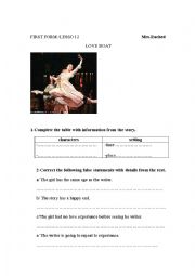 English Worksheet: love boat/ first year 