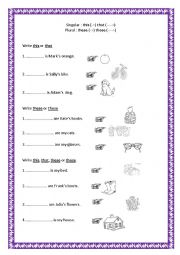 English Worksheet: Demonstratives