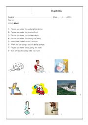 English Worksheet: Water