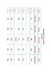 English Worksheet: Timetable crossword puzzle