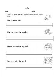 English Worksheet: Capitalization