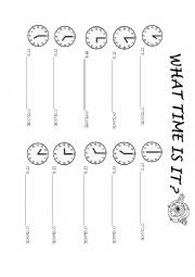 English Worksheet: telling the time