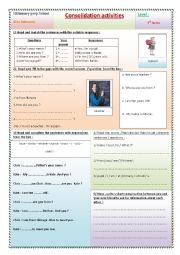 English Worksheet: ask & give info about oneself & others