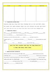 English Worksheet: Revision 