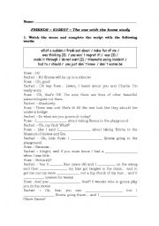 English Worksheet: FRIENDS - THE ONE WITH THE HOME STUDY