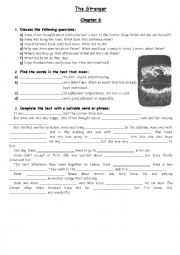 English Worksheet: THE STRANGER - CHAPTERS 6