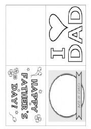 English Worksheet: Father´s day card