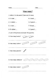 English Worksheet: Stationery with plurals