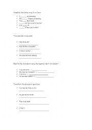 English Worksheet: Using Do and Does