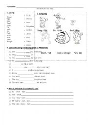 English Worksheet: Describing People