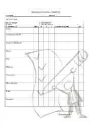 English Worksheet: evaluation for kindergarden 