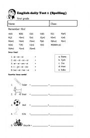 English Worksheet: spelling worksheet