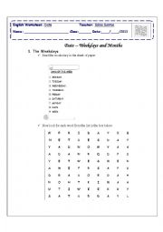 English Worksheet: Date