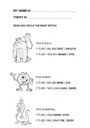 English Worksheet: Describing monsters