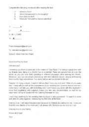 English Worksheet: Email