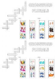 English Worksheet: crossword plural nouns