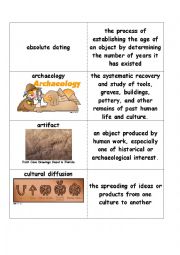 English Worksheet: Prehistoric Flashcards (prehistory of civilized mankind)