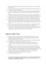 tips on writing letter of inquiry