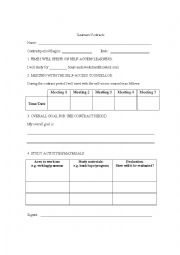 English Worksheet: Word Web, learner contract