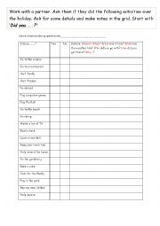 English Worksheet: Questions in the past simple