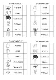 Clothes Shopping List 2