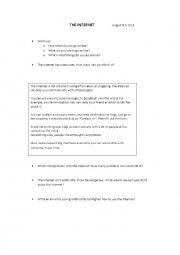 English Worksheet: The Internet