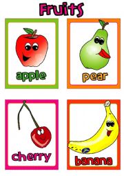 Fruit FLASHCARDS (1-4)