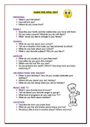 Guide for oral test