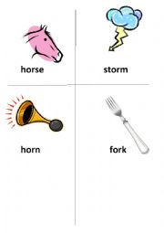 English Worksheet: Pictures of words containing or