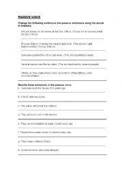 English Worksheet: passive voice