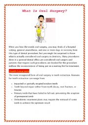 English Worksheet: Oral surgery