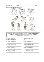 English Worksheet: ING EXERCISES