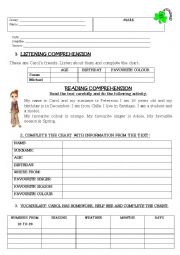 English Worksheet: Revision test