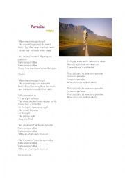 English Worksheet: Paradise by Coldplay