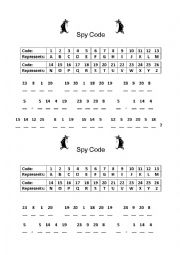 English Worksheet: Spy Code Riddle - Excellent Warmer