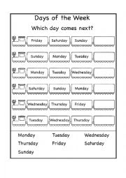 English Worksheet: Days of week