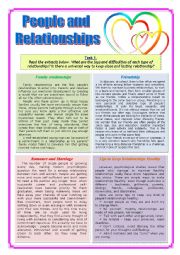 English Worksheet: People & Relationships