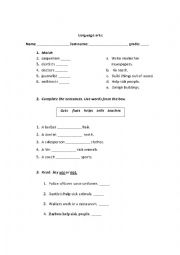 English Worksheet: level 3