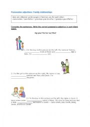 English Worksheet: Possessive adjectives