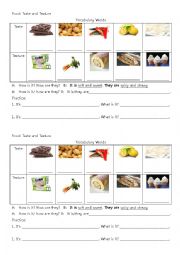 English Worksheet: vegetable taste