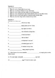 English Worksheet: There is and there are