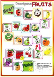English Worksheet: Fruit BOARDGAME