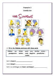 English Worksheet: Family tree by simpson