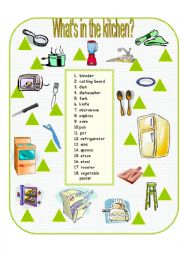English Worksheet: Whats in the Kitchen?