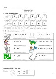 English Worksheet: school things and toys