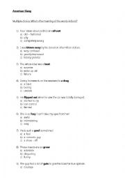 English Worksheet: American Slang 