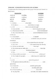 English Worksheet: indefinitive pronouns