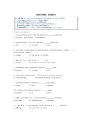 English Worksheet: Reported speech