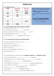 English Worksheet: POSSESSIVE FORMS